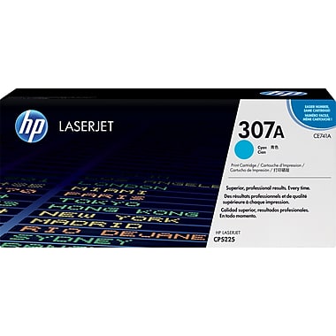 HP 307A (CE741A) Color LaserJet CP5225 Cyan Original LaserJet Toner Cartridge (7300 Yield)