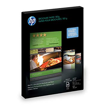 HP HP Inkjet Brochure Paper 180g 48# Glossy 98 Bright (8.5" x 11") (Two Sided) (50 Sheets/Pkg)